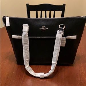 Coach Leather Gallery Tote - Black